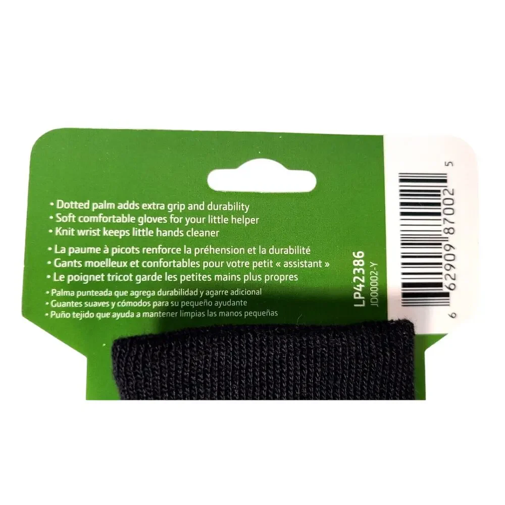 3 Pair John Deere Light Duty Cotton Grip Youth Chore Gardening Gloves Dot Palm